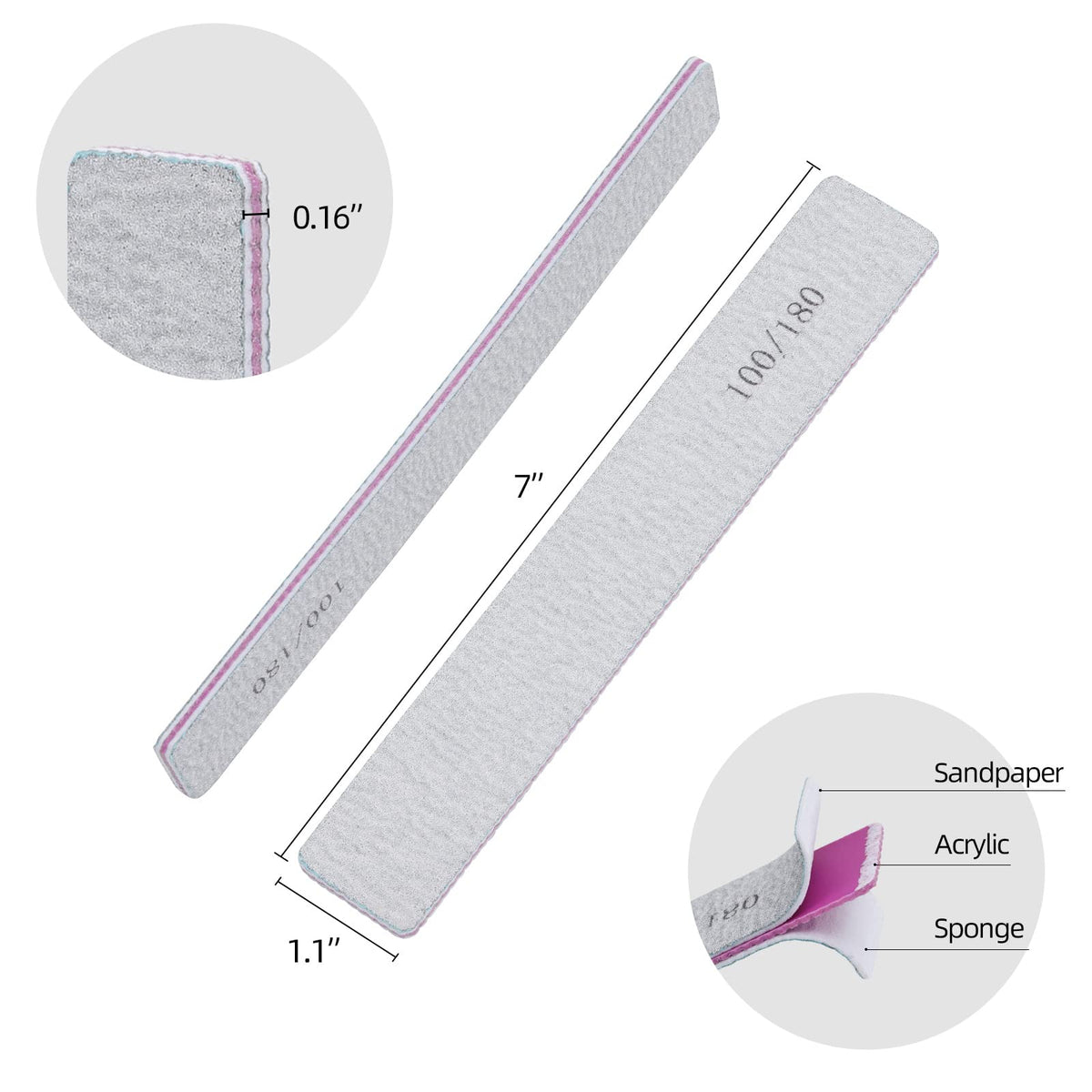 Tbestmax emery boards double-sided durable filing and smoothing