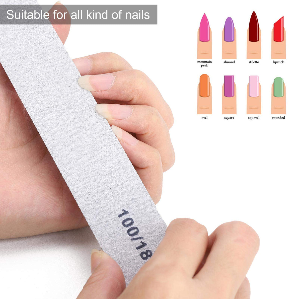 Tbestmax nail files for acrylic and gel nails with even edges