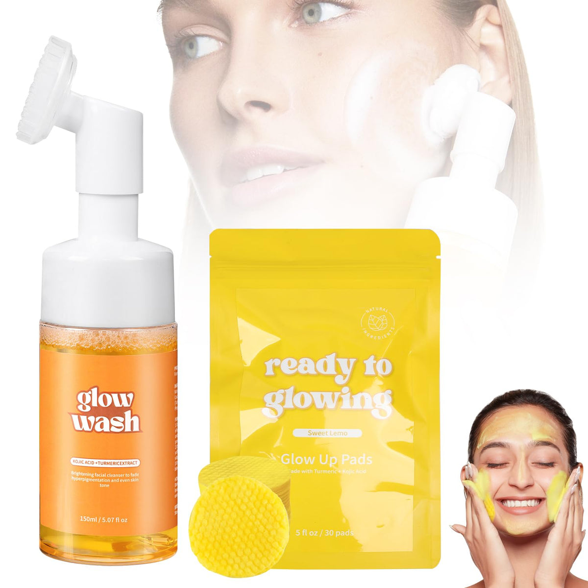 Tbexem turmeric cleansing pads in sealed packaging, ideal for travel and on-the-go cleansing.