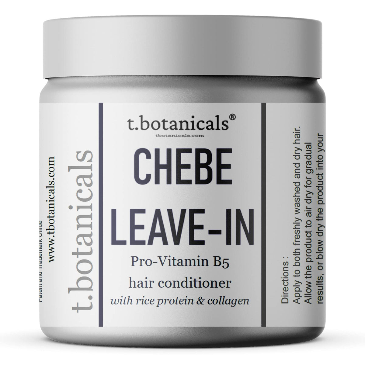 t.botanicals Chebe Leave-In Bottle Pour demonstrating smooth, even distribution for styling