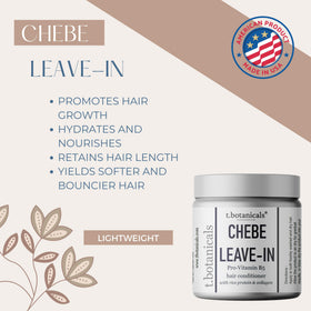 t.botanicals Chebe Leave-In Label Closeup highlighting premium ingredients