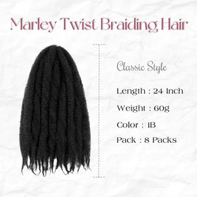 tbotfd Marley twist hair 24 inch 27 color for vibrant styles
