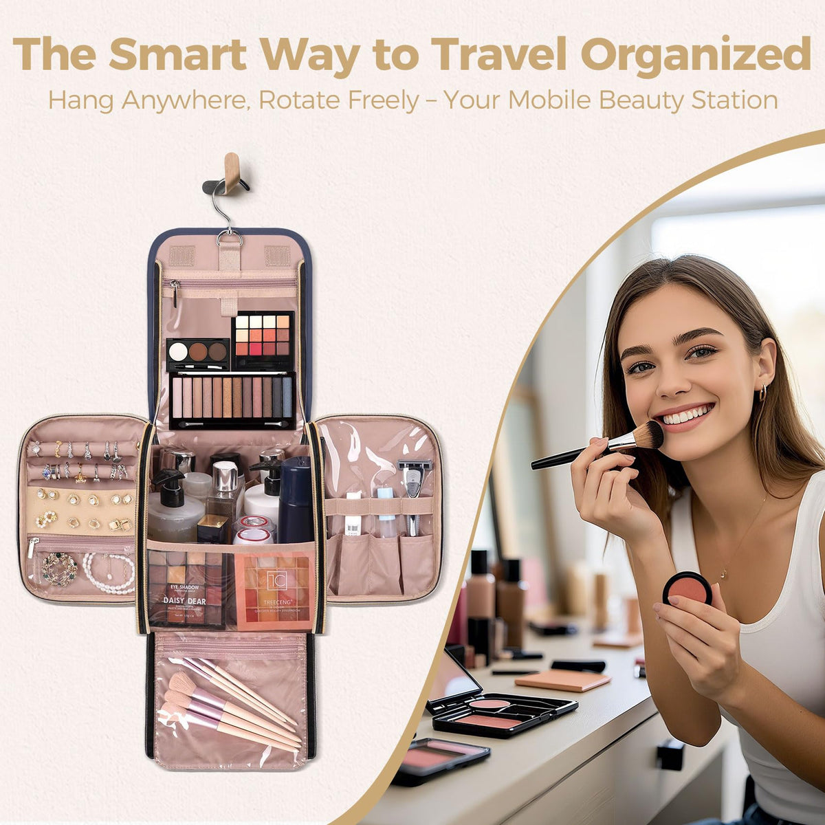 TBTOTRA jewelry tray secures rings and necklaces, preventing tangling