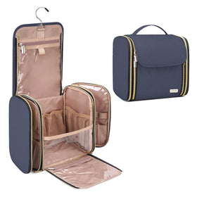 TBTOTRA hanging bag with PVC pocket keeps sponges organized during travel