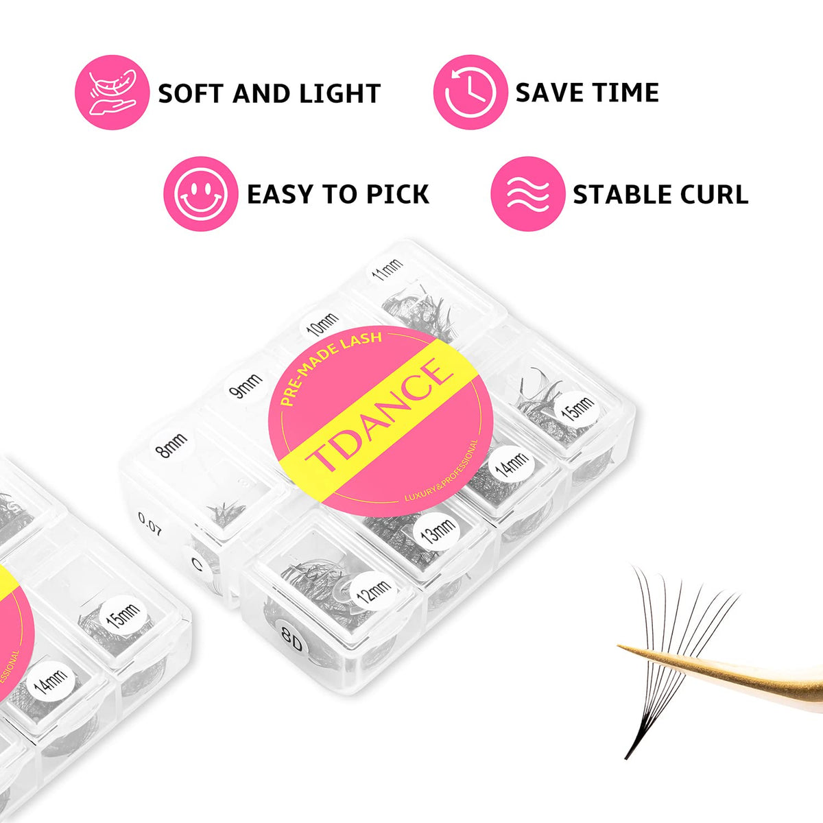 TDANCE lash fans, clean application with no residue on lashes.