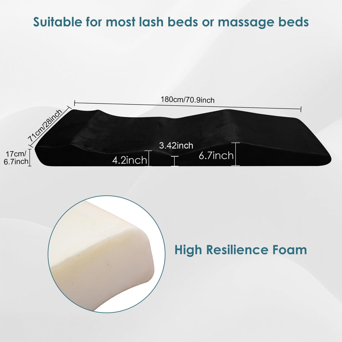 TDKDHoming Lash Bed Topper ergonomic design detail showcases multi-zone comfort