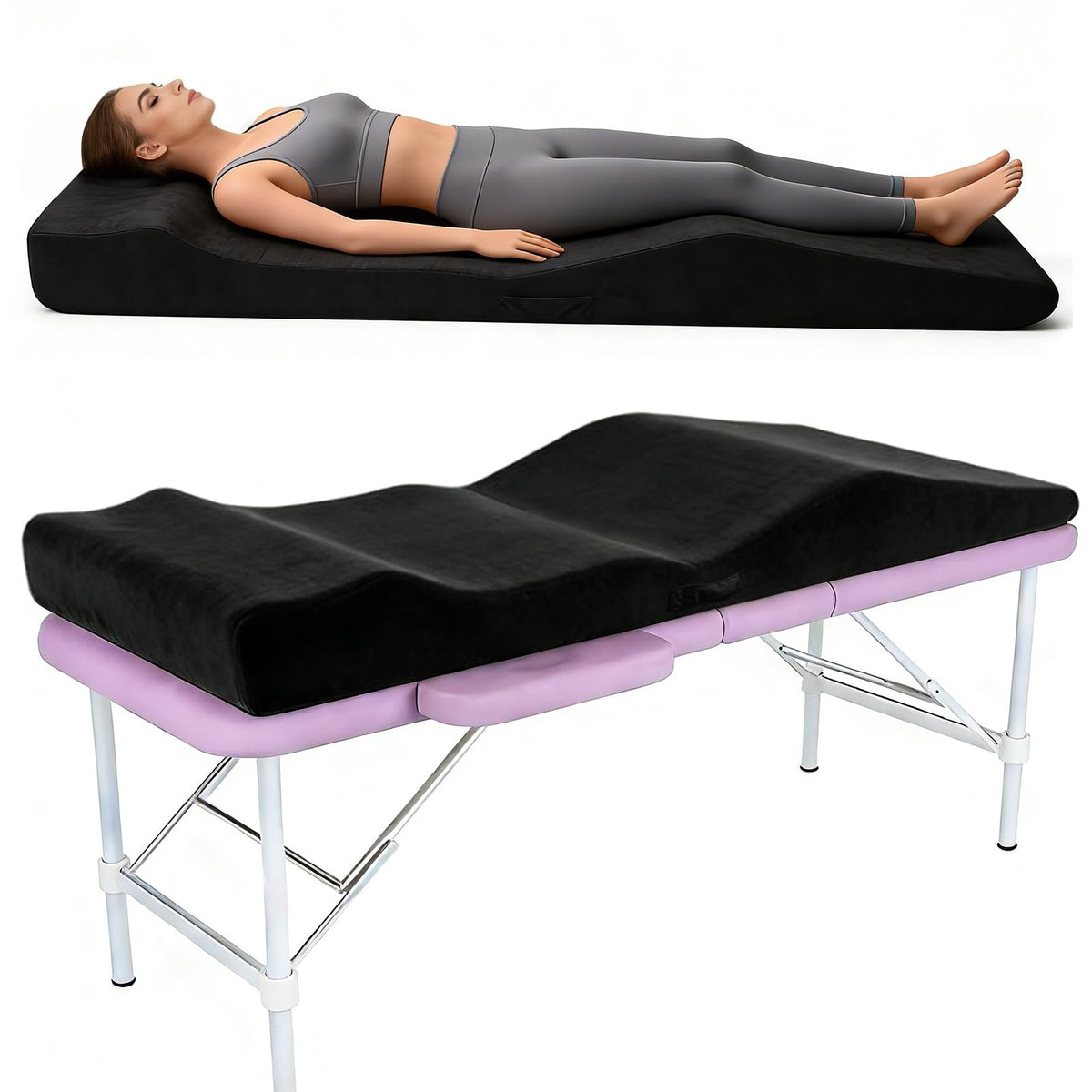 TDKDHoming Lash Bed Topper front view showing ergonomic support for facial sessions