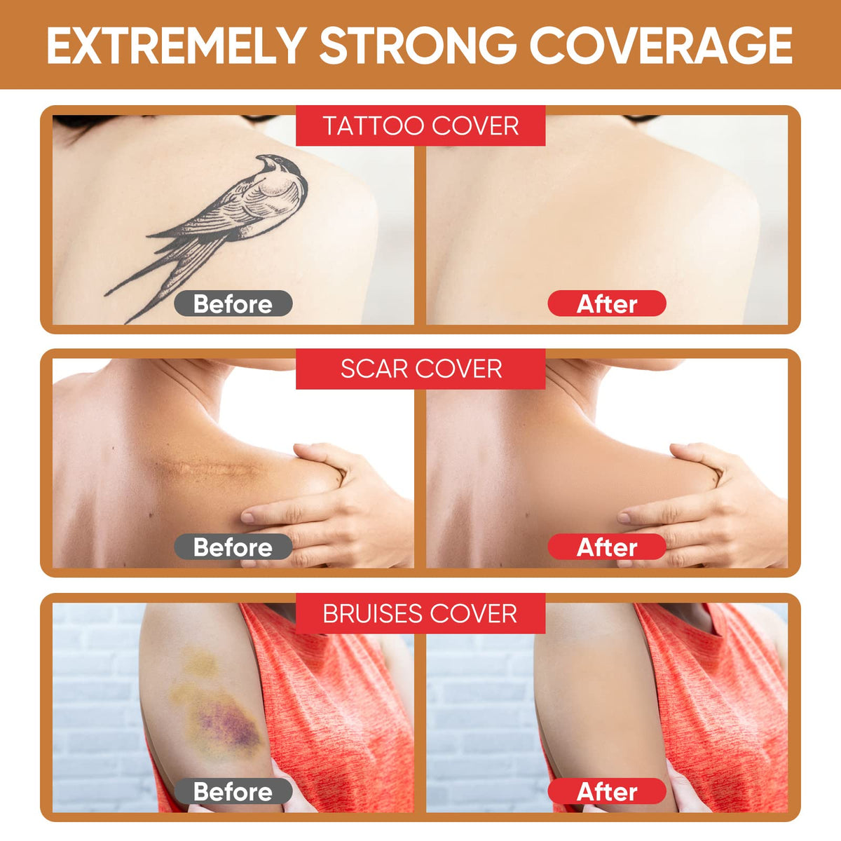TDZLDM tattoo cover-up patch application shows quick, easy concealment