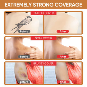 TDZLDM tattoo cover-up patch application shows quick, easy concealment