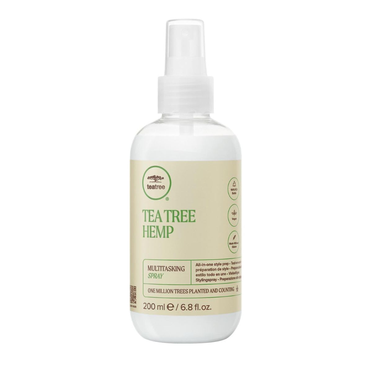 Tea Tree Hemp Multitasking Spray bottle pour delivers even distribution and hydration.