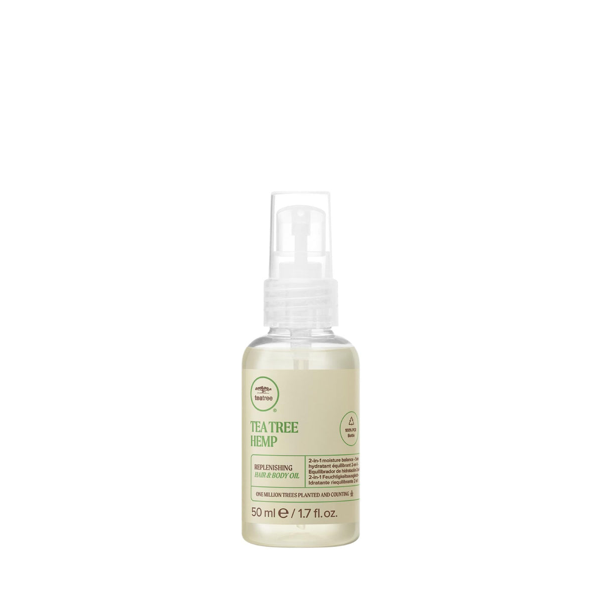 Tea Tree Hemp Replenishing Hair Oil bottle ready to hydrate and shine
