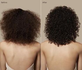 Tea Tree Lavender Mint Moisture Milk application on damp hair for defined curls