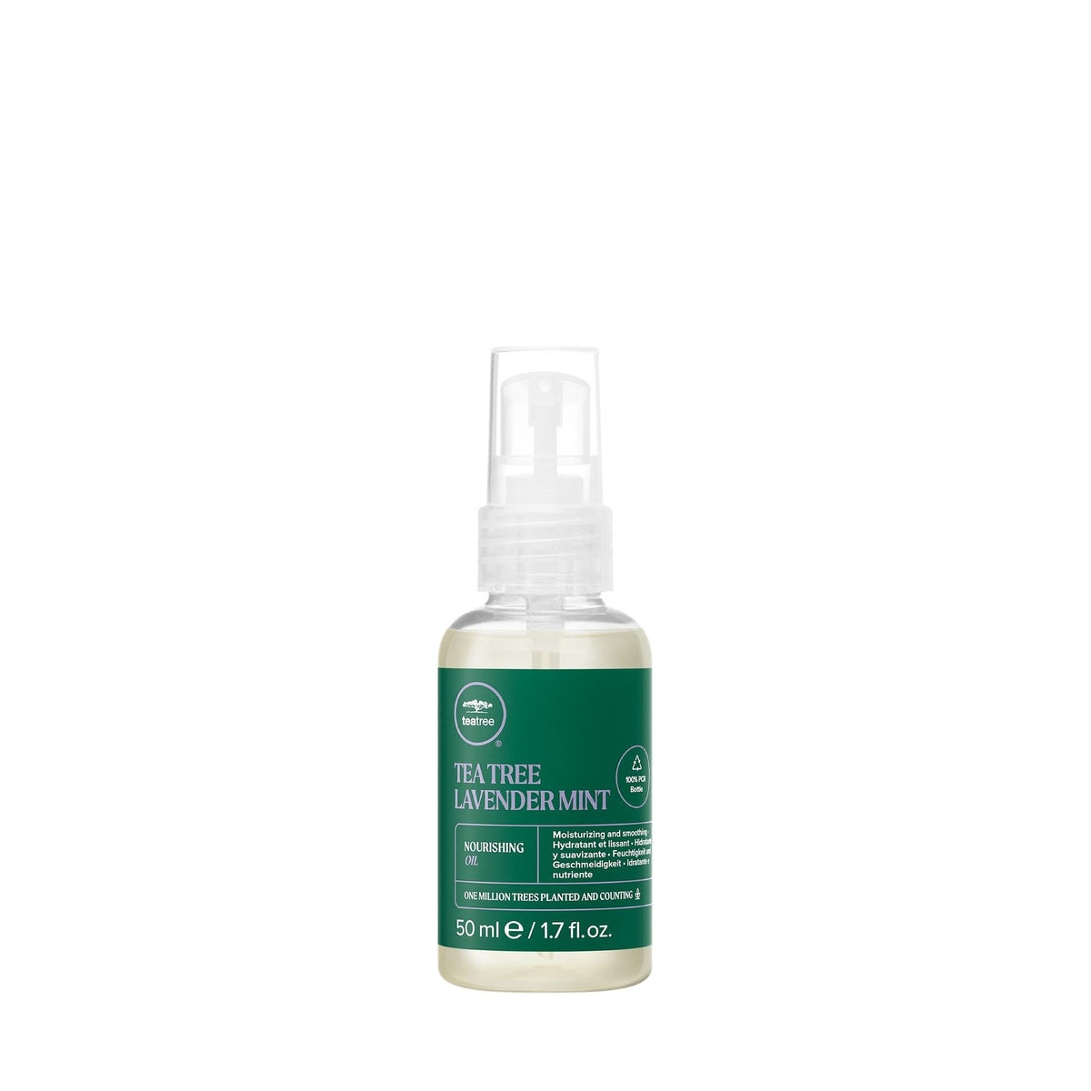 Tea Tree Lavender Mint Nourishing Oil bottle pour for easy application and hydration.