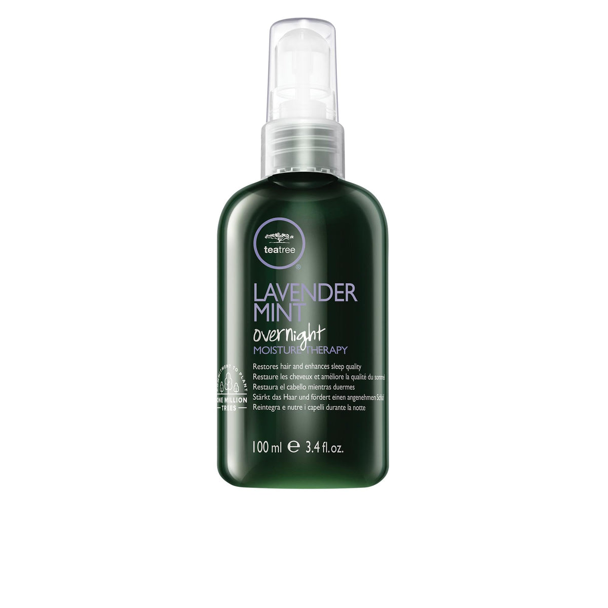 Tea Tree Lavender Mint Overnight Moisture Therapy bottle for overnight hydration on dry hair