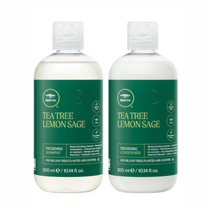 Tea Tree Lemon Sage Shampoo bottle boosts volume and refreshes scalp.