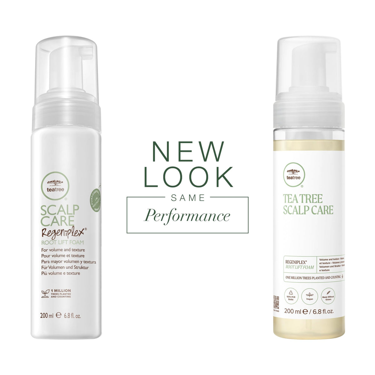 Tea Tree Regeniplex Root Lift Foam pump for controlled, mess-free application.