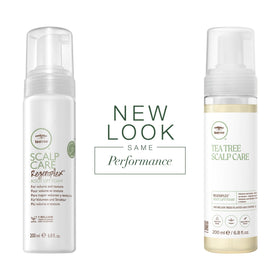 Tea Tree Regeniplex Root Lift Foam pump for controlled, mess-free application.