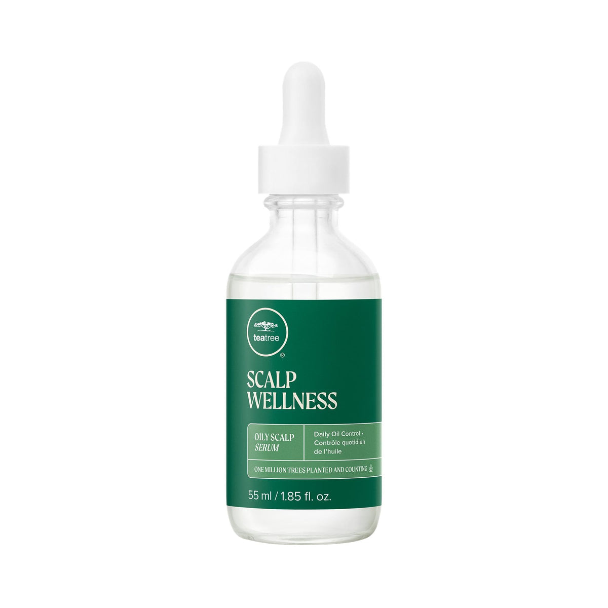 Tea Tree Scalp Wellness Serum bottle demonstrating quick absorption for oily scalps.