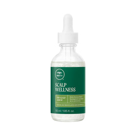 Tea Tree Scalp Wellness Serum bottle with dropper for daily dryness relief.