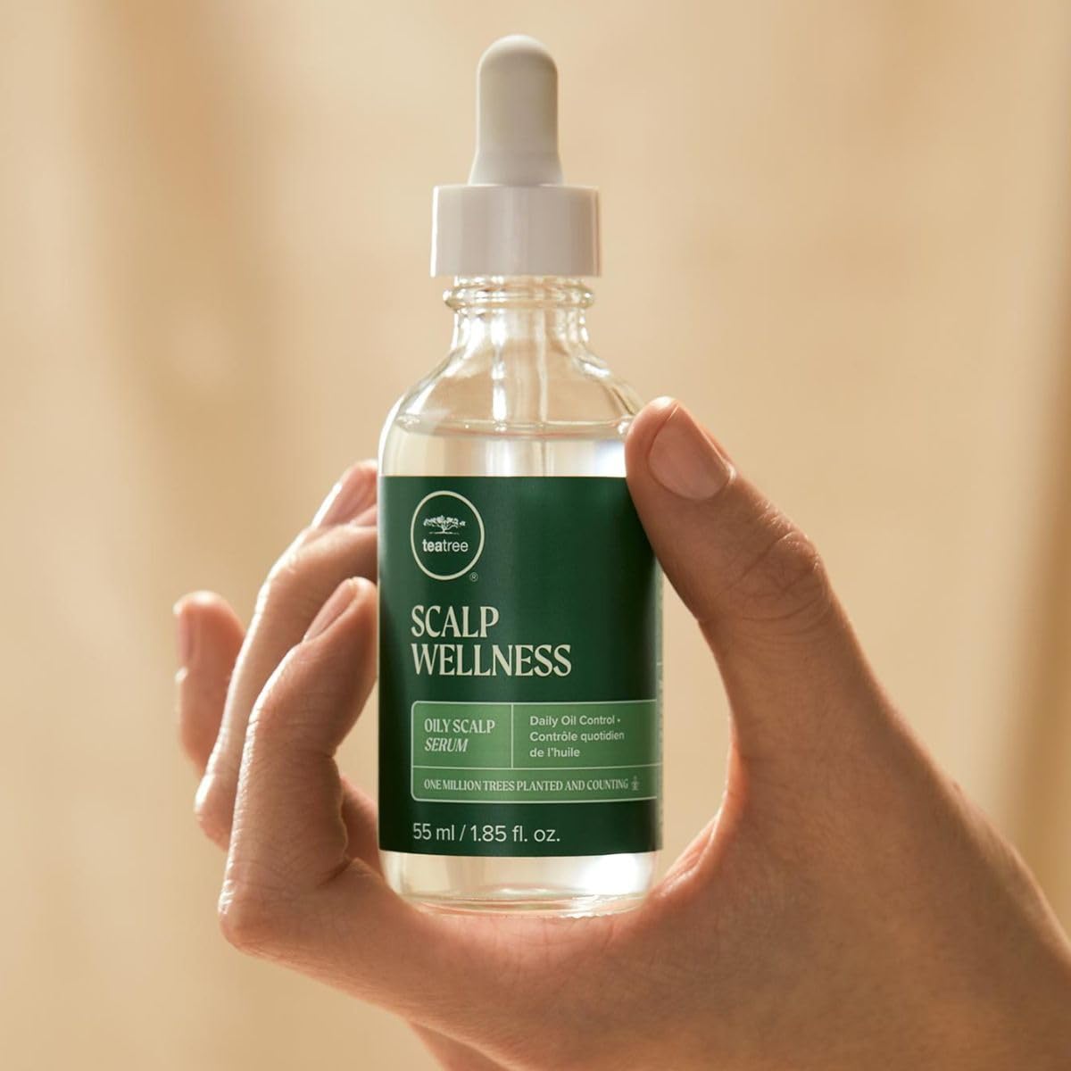Tea Tree Scalp Wellness Serum dispenser shown for easy daily use.