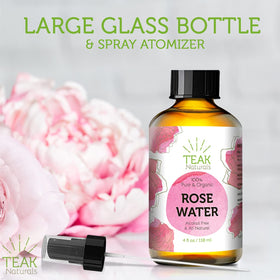 Facial application of Teak Naturals Rose Water Toner on sensitive skin