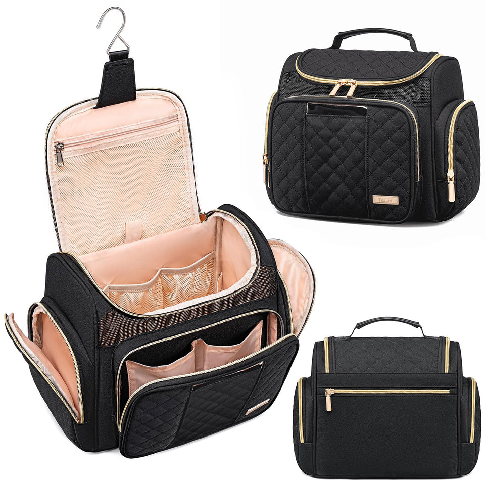 Tealari large toiletry bag with water-resistant fabric for durable travel use.