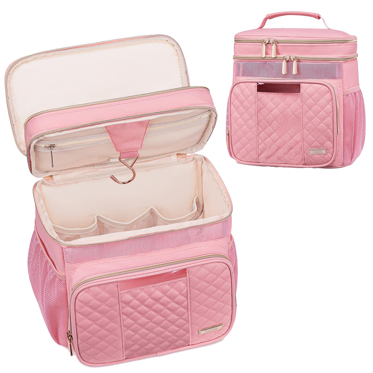 Tealari large toiletry bag with waterproof phone pocket for travel convenience