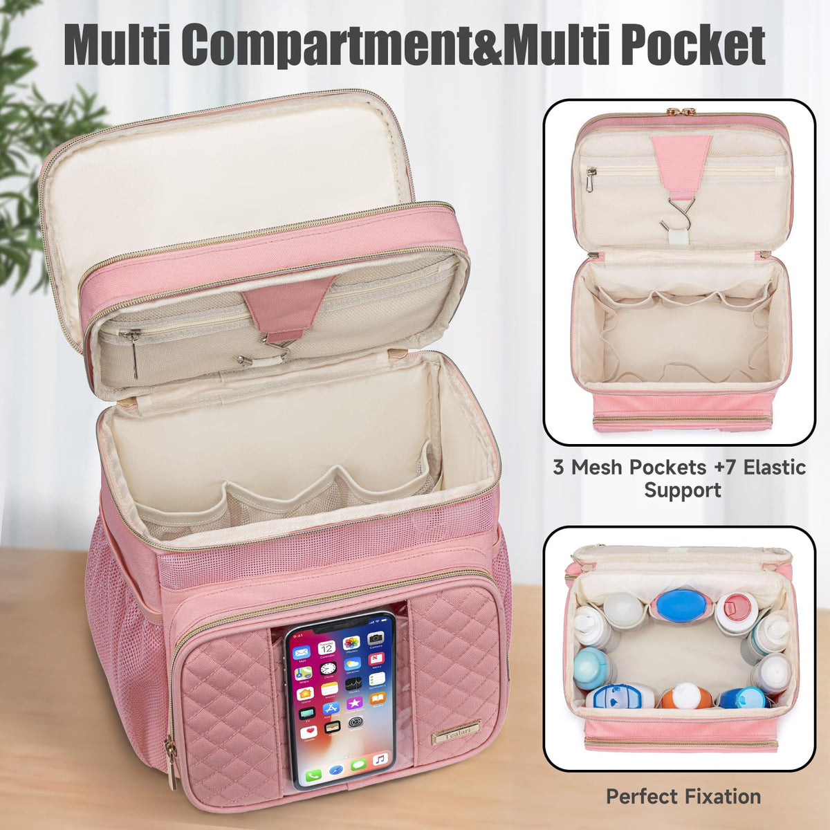 Tealari portable travel organizer with multiple pockets keeps essentials tidy