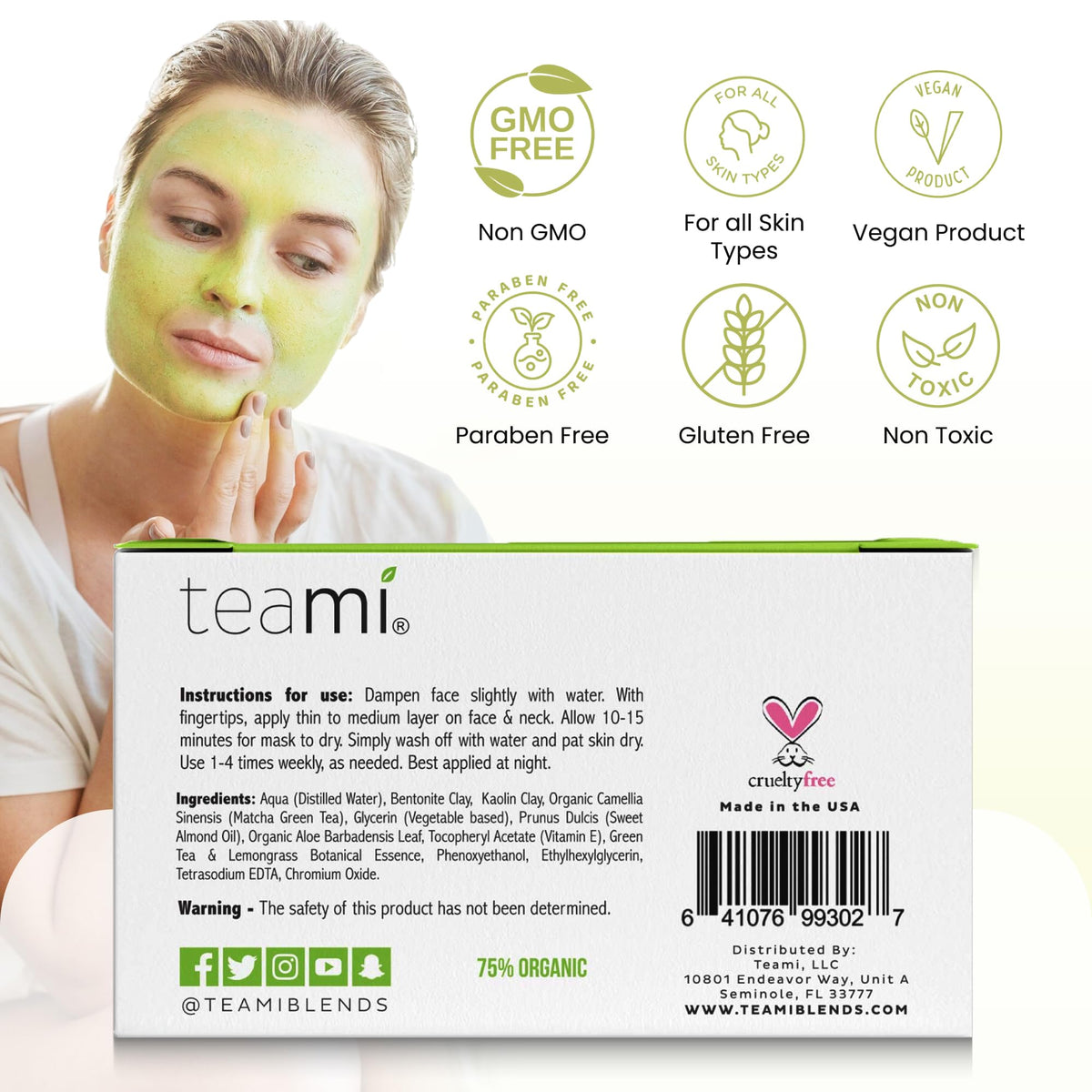 Teami Detox Face Mask for all skin types, cruelty-free and small-batch.