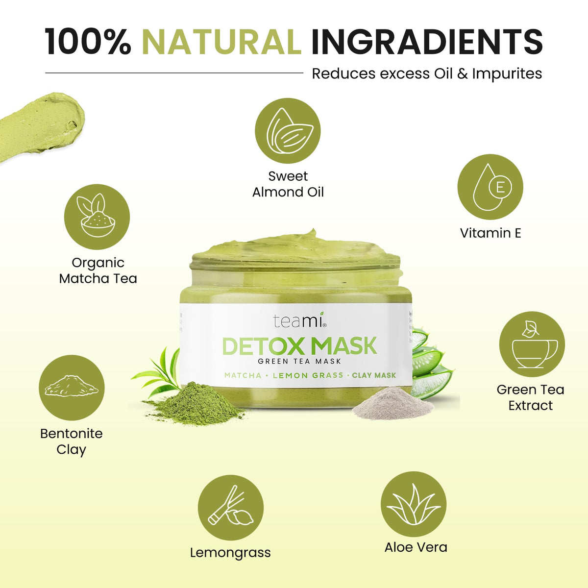 Application on the face demonstrates hydrating, purifying action with lemongrass blend.