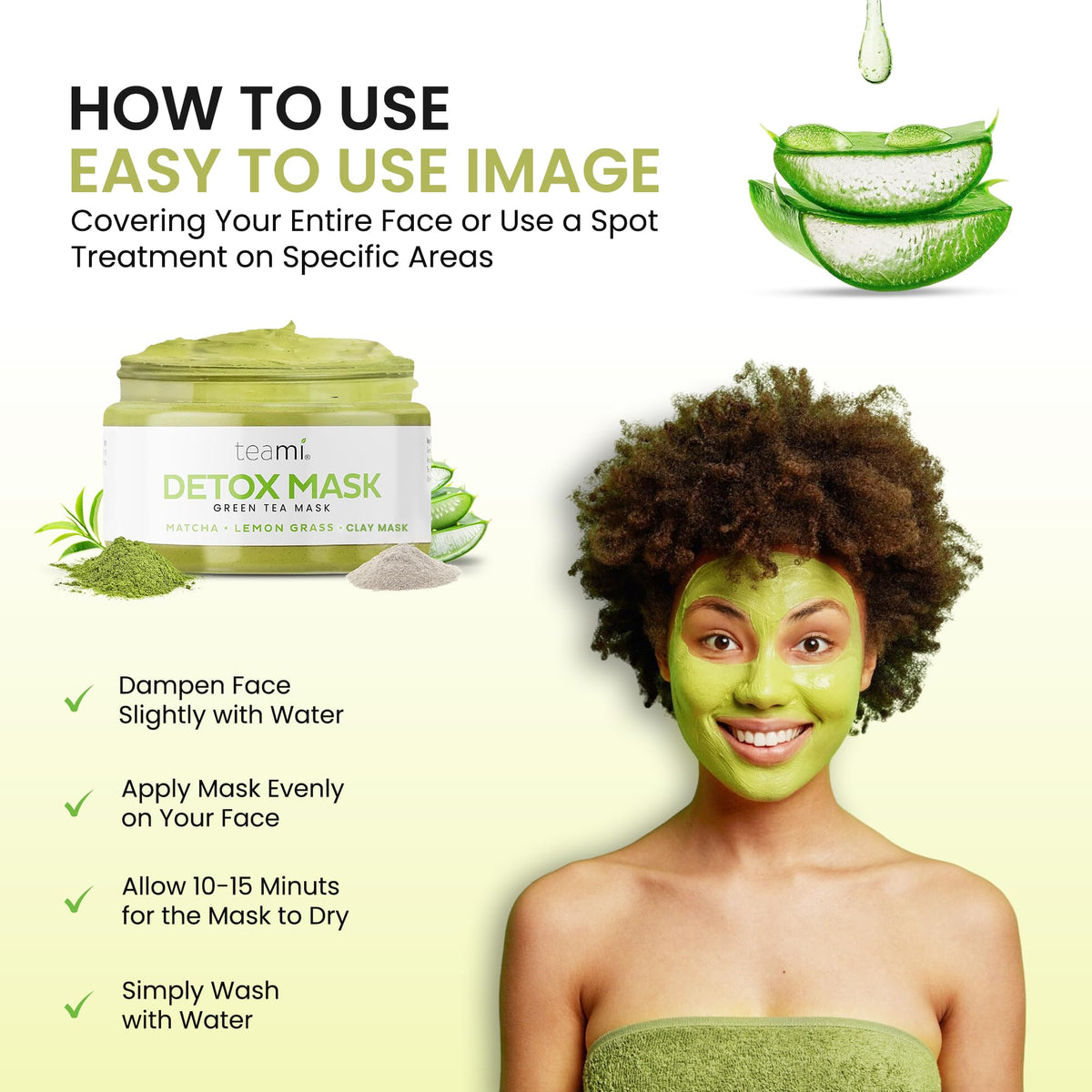Teami Detox Mask drying phase on nose shows impurities drawn from pores.