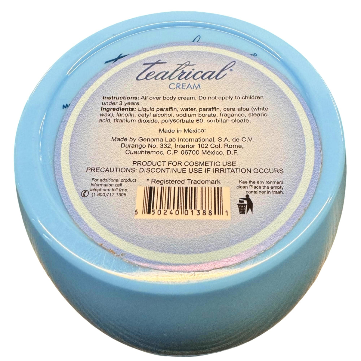 Versatile use on face, hands, and body with TEATRICAL Lanolin Cream.