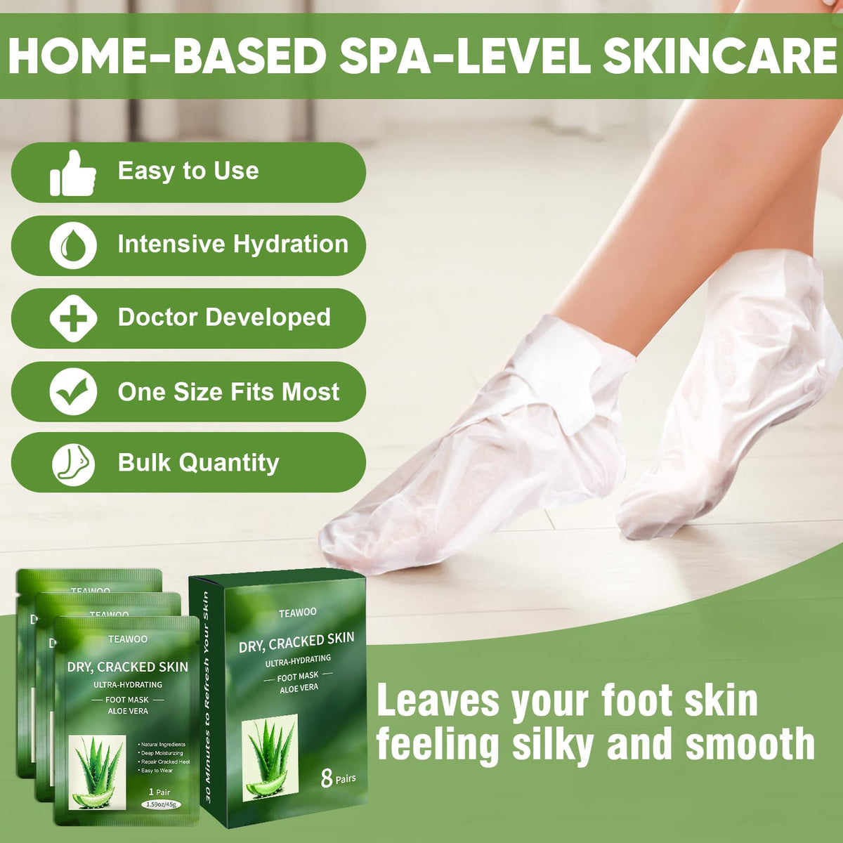 TEAWOO one size fits most foot mask, easy to wear for most feet.
