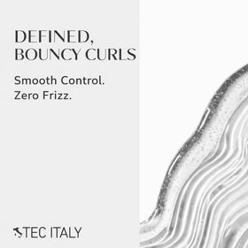 Tec Italy Curls anti-frizz smoothing action preview for glossy waves.