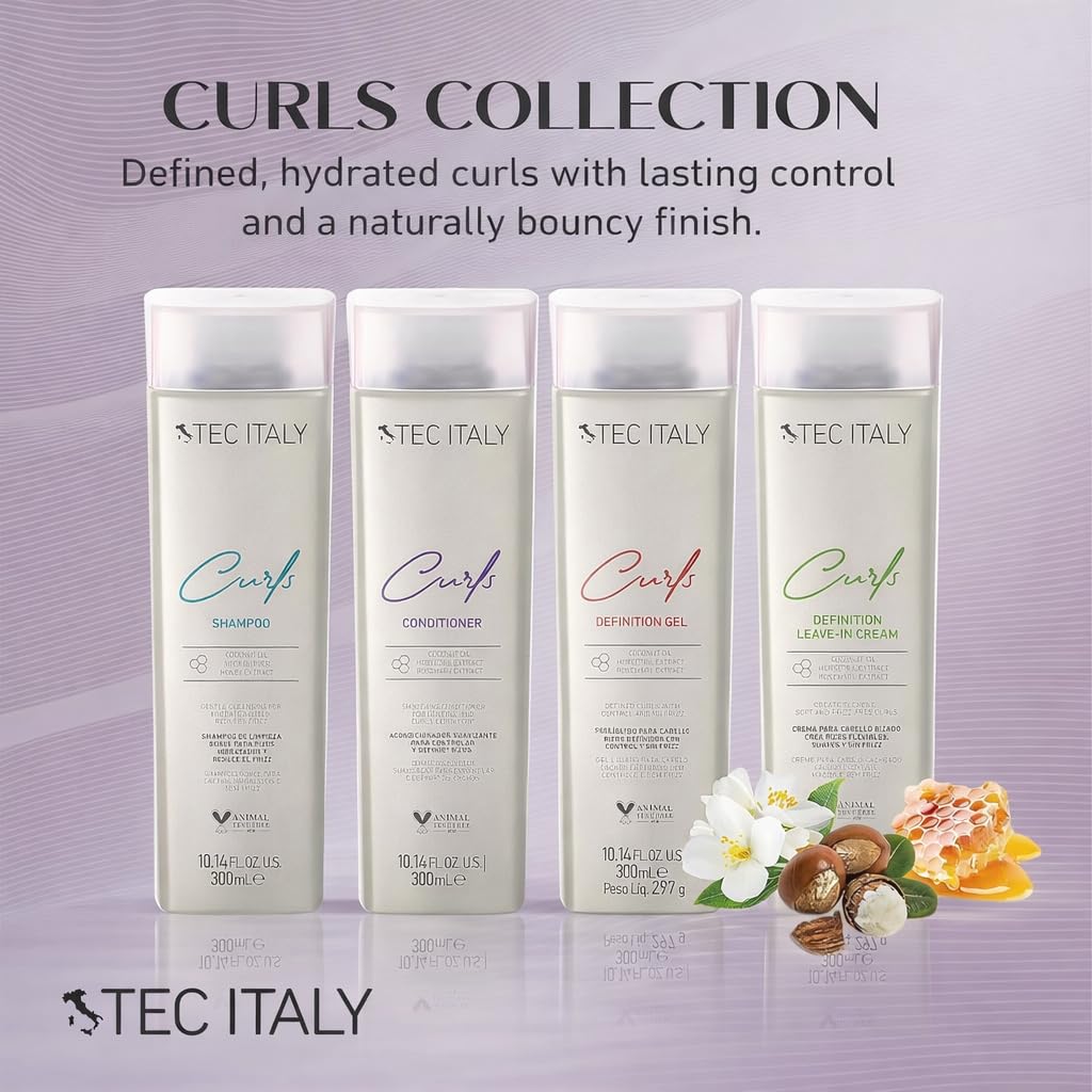 Tec Italy Curls vitamin B5 coconut oil formula highlights hydration.