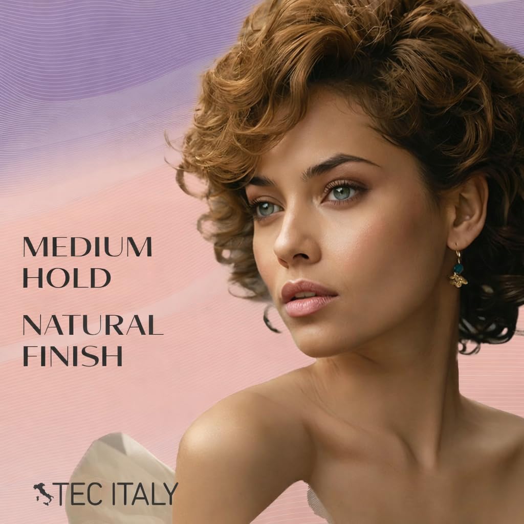 Hair with Tec Italy Gel Dela Cera Effetto Normale shine and natural movement.