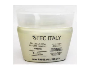 Tec Italy Gel Della Cera Effetto Humedo wet-look formula highlighted in front view.