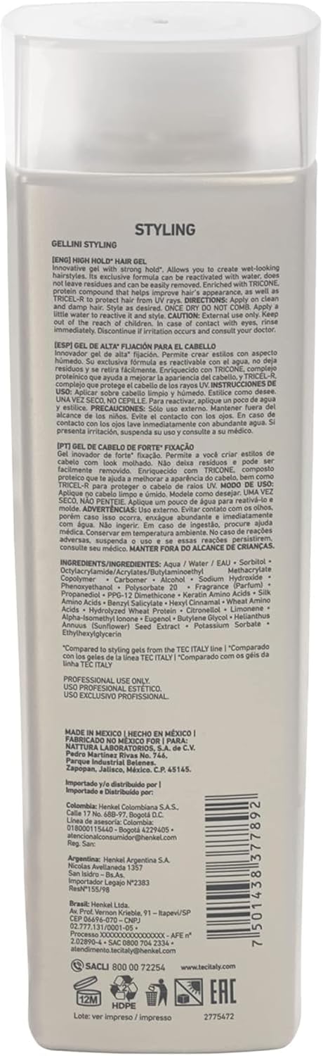 Tec Italy Gellini High Hold after-use glow and ready to react surface.