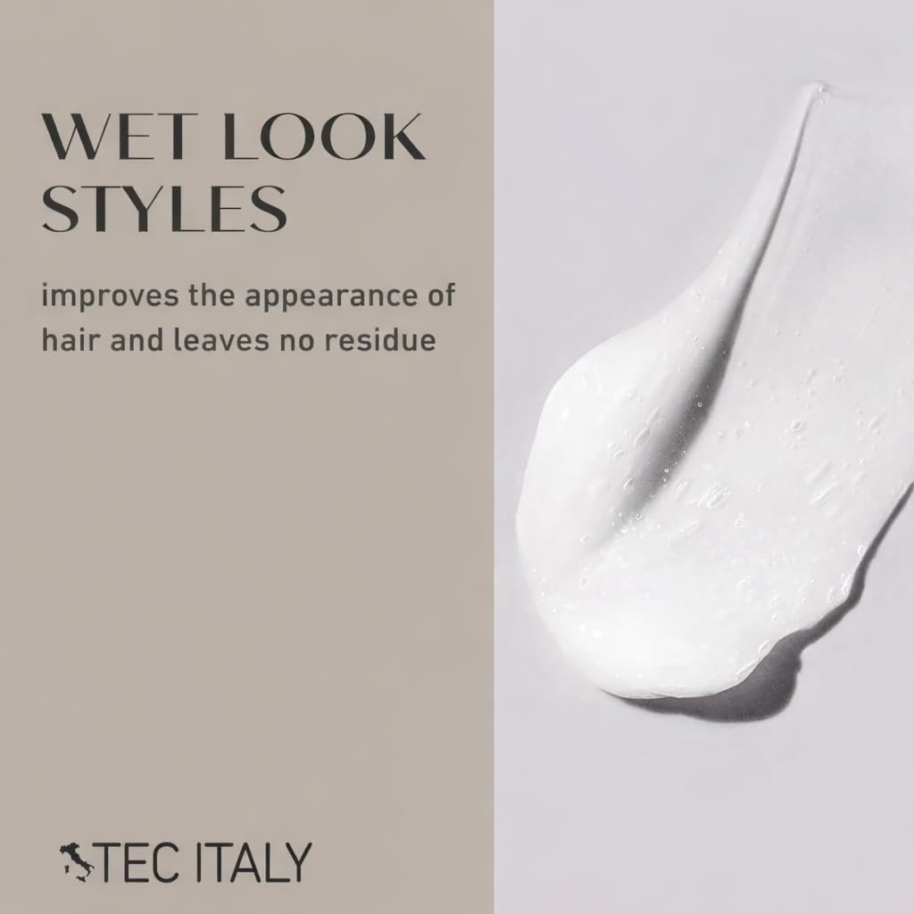 Tec Italy Gellini High Hold style setting close-up highlighting wet look finish.