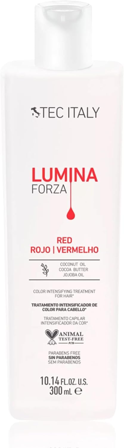 Tec Italy Lumina Forza Red bottle packshot highlighting color-enhancing formula