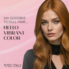 Tec Italy Lumina Forza Red color-tone enhancement on sunlit hair reveals vibrancy
