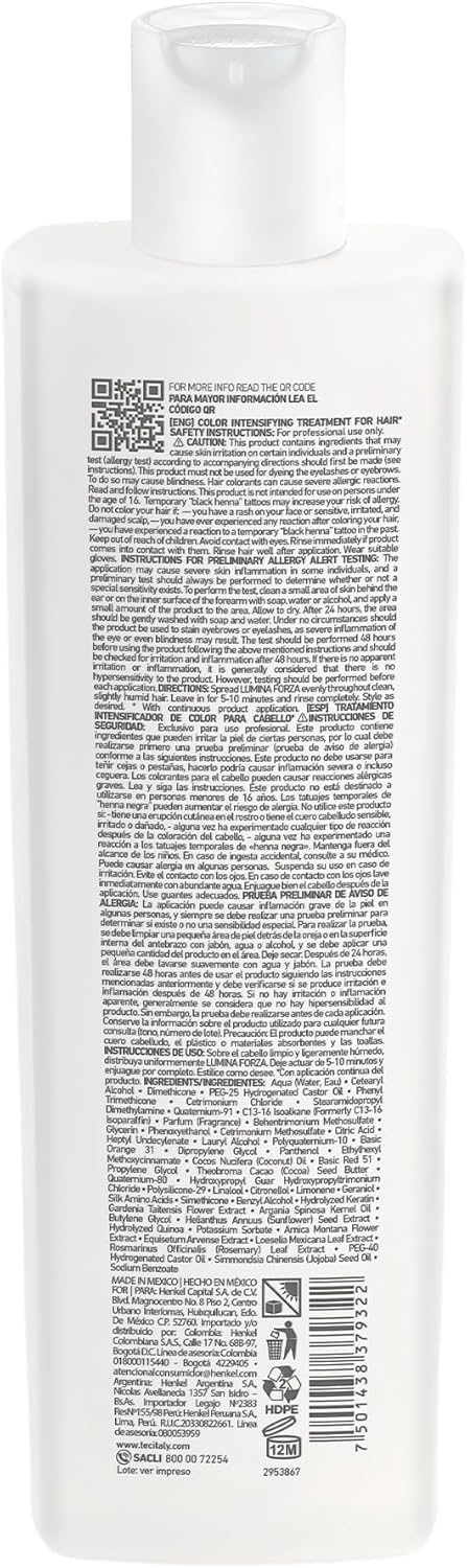 Tec Italy Lumina Forza Red nourishing formula supports even color deposit