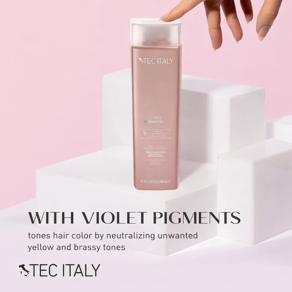 Ingredient spotlight shows rosemary, horsetail, and jojoba nourishing the Lumina formula