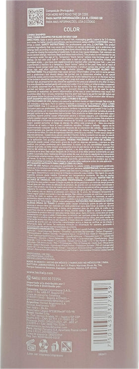 Lumina Shampoo on blond and gray hair showing balanced tones and shine.