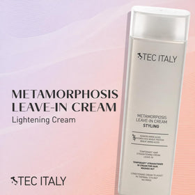 Tec Italy Metamorfosi Leave-In cream on hair styling demonstrates lightweight smoothing