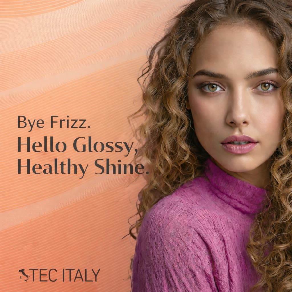 Tec Italy Olio Vital Deep Repair frizz control image highlights smoother, more manageable hair