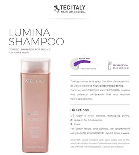 Lumina bundle pack outer box showcasing color-safe hair care set