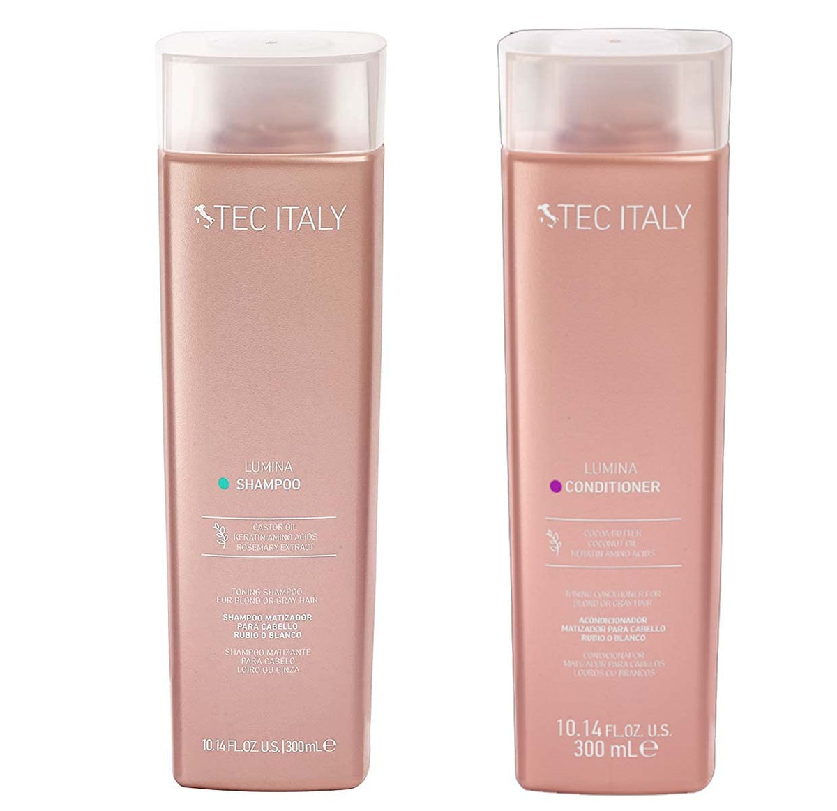 TEC Lumina Shampoo 300ml bottle highlighting violet toning for cool blonde and gray tones