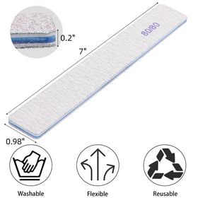 Tecbeauty double-sided emery boards showing dual grit for versatile filing.