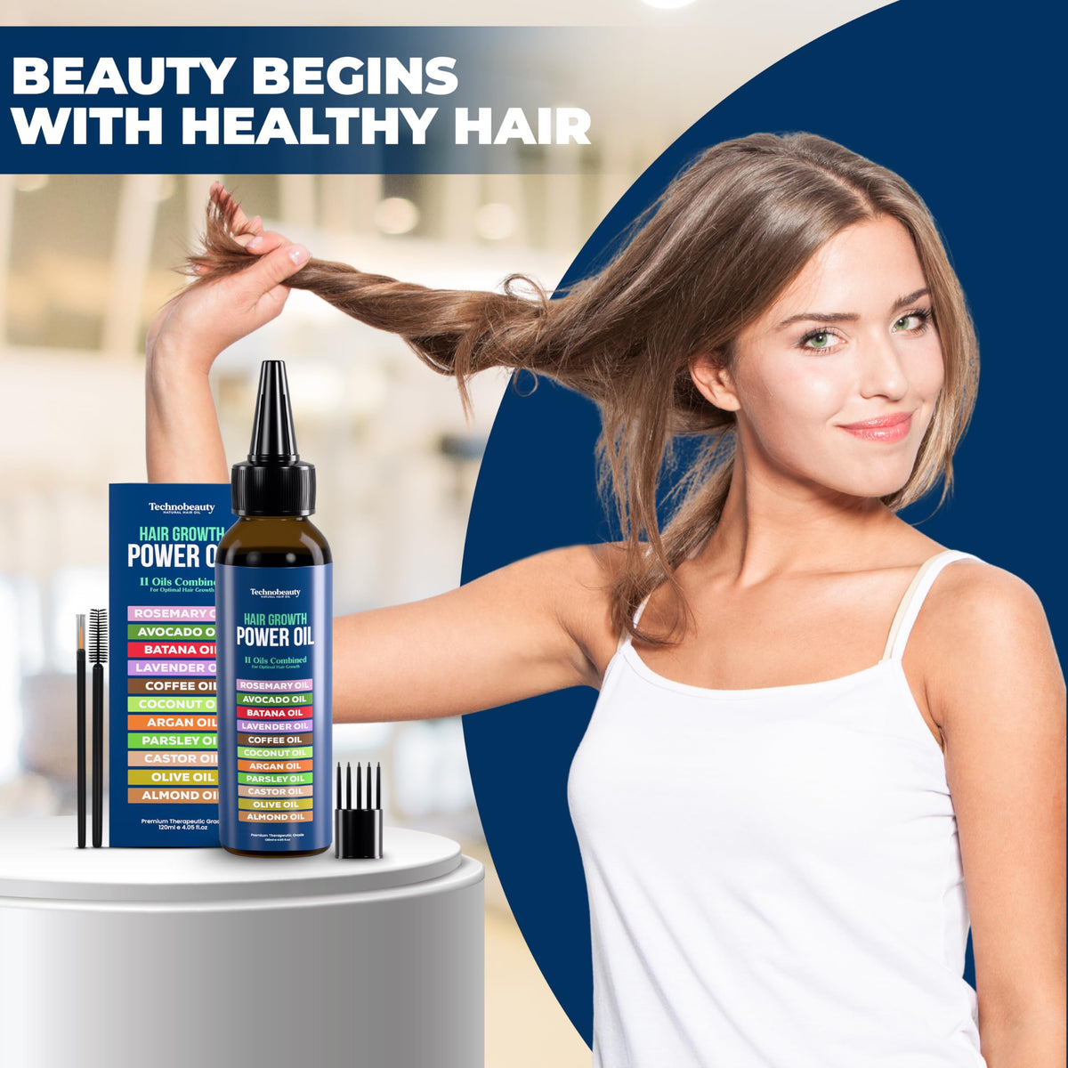 Technobeauty Hair brush and comb for easy styling.
